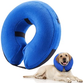 Collar Inflable de Recuperación, Collar Isabelino Perro, Collares Ajustables de Recuperación para Gato y Perro, Después de La Cirugía para Perros Grande Mediano Pequeño para Evitar Mordeduras y Arañazos (M)