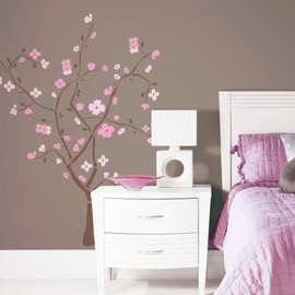RoomMates RMK1555GM Spring Blossom Peel & Stick Giant Wall Decal, Pink