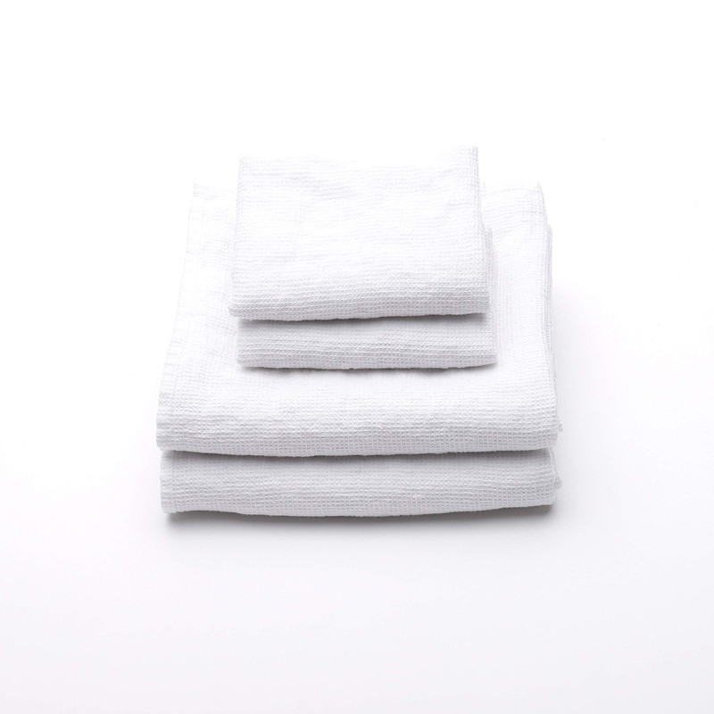 LinenMe 05376 Waffle Washed Linen Bath and Hand Towel Set,