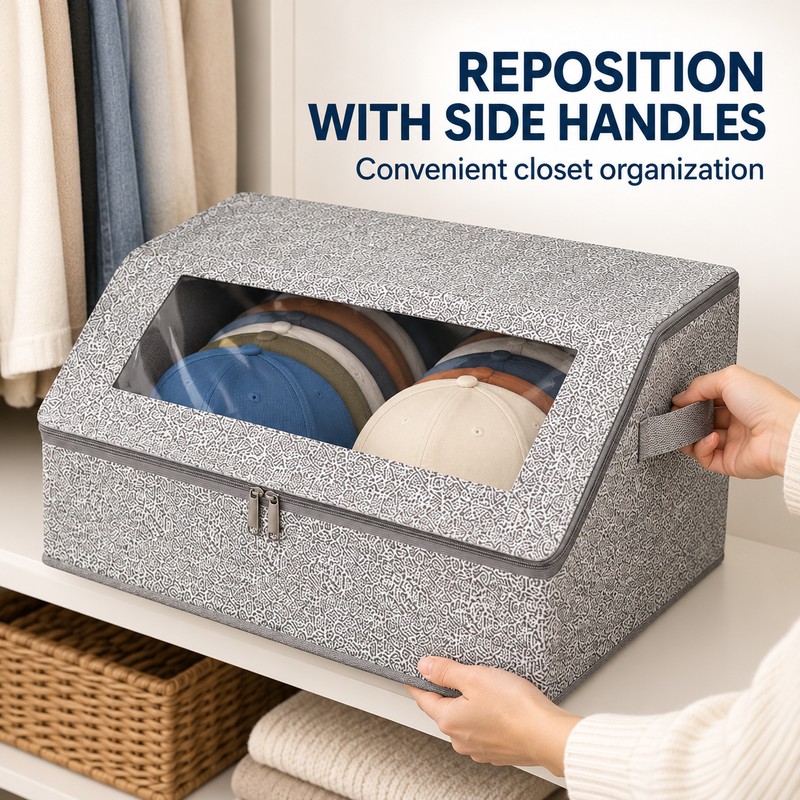 Hat Storage Box for Baseball Cap Organization – Clear Viewing