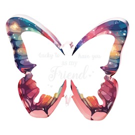 Beautiful Butterfly Acrylic Plaque – Colorful Transparent Friendship Gift for Women, Best Friends, or Her – Thoughtful Birthday, Holiday, or Valentine’s Gift for Female, Bestie, or Special Someone