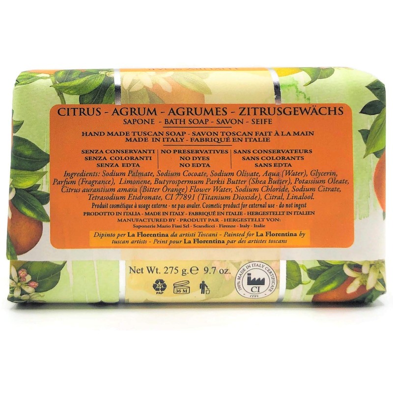 La Florentina Italian Luxury Bath Soap 9.7 ounces (Citrus)