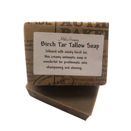Birch Tar Tallow Soap/Shaving Soap/Shampoo soap/Problematic Skin Soap/Handmade/Beef Tallow Soap/body Soap/Smoky scent Soap/Old Fashioned Soap