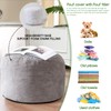 HIGOGOGO Round Stuffed Pouf Ottoman, Corduroy Poufs with Foam Chunk