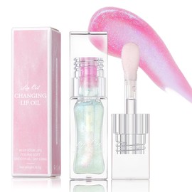 XTJXTJ Moisturizing Nourishing Color Changing Lip Oil, Hydrating Lip Glow Oil，Upgraded Big Brush Head Warm Change Lip Gloss, Long Lasting Nourishing Plumping, Non-Sticky For Dry Lips (#04, 0.23oz)