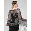 SWEETV Women's 1920s Long Shawl Wraps,Sequin Flapper Evening Shawls for