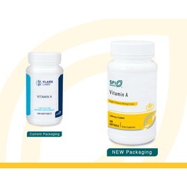 Klaire Labs SFI Health Vitamin A - High Potency 25000 IU Dose (7,500mcg RAE) from Fish Liver Oil, Preformed Retinol Form (100 Softgels)