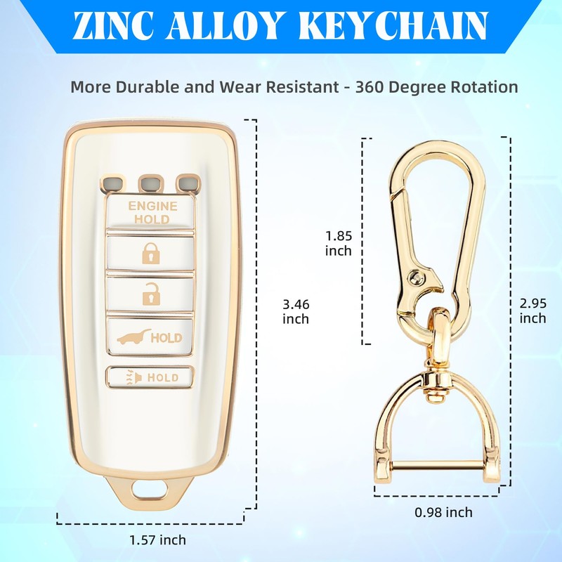 QBUC for Acura Key Fob Cover with Keychain Fit for