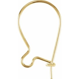 14K Yellow Gold 13.5x11.8 mm Kidney Ear Wire (14K Yellow-Gold)