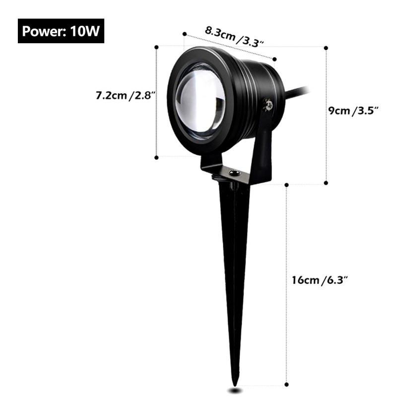 10W Landscape Light Waterproof Outdoors RGB LED Garden Lamp with