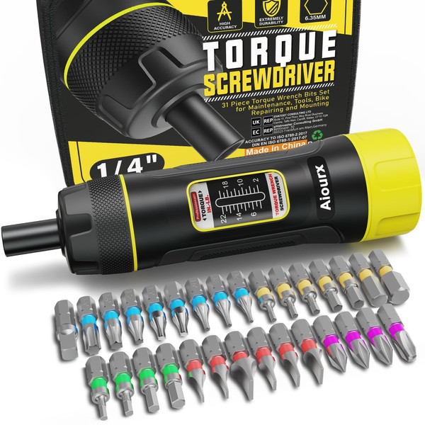 Aiourx Superior Precision Torque Screwdriver Wrench Set, 2-22 Inch Pounds