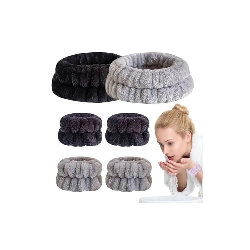 6 piezas RUGNADOO en microfibra polar: diademas y pulseras para