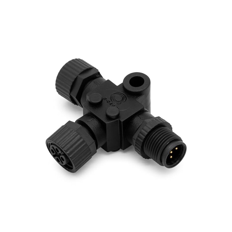 T Connector for NMEA 2000 3 Port Connector 5-Pin M12