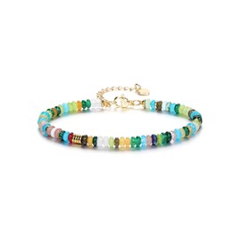 JSDDE Crystal Beads Bracelet for Women Multicoloured Crystal Bracelets Healing Gemstone Bracelet Gifts for Girls Green