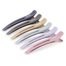 AIMIKE AIMIKE 6pcs Professional Hair Clips for Styling Sectioning, Anti-Slip No-Trace Duck Billed Hair Clips with Silicone Band, Salon and Home Hair Cutting Clips for Hairdresser, Women, Men - 4.3 Long