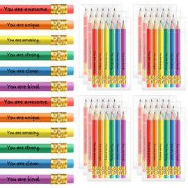 Spakon 24 Pack Operation Christmas Gifts Includes Rainbow Mini Inspirational Golf Pencils Mini Half Pencils Bulk with Eraser Rainbow Colorful Pencil for Kid Pencil Classroom Gifts (Multicolor)