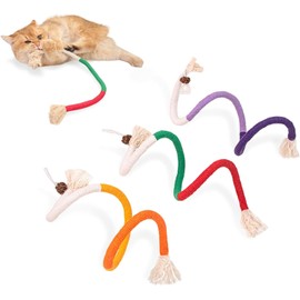 Mumoo Bear Sisal Rope Cat Toy, 3 Pack 27inch/70cm Bite-Resistant Catnip, for Bored Indoor Cats, Safe Teeth Cleaning Chew, Interactive Kicker for Kittens