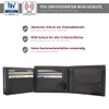 Men's Leather Wallet, Black, - TÜV Tested, RFID Protection I