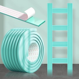 DJAIOD Bunk Bed Ladder Pads, Soft Corner Protectors, NBR Self-Adhesive Bunk Bed Step Cover Foam Padding, for Ladder, Stair Edge, Sharp Edges, Desk, Table, Furniture 6.6 Ft (Green)