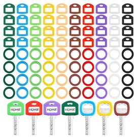 CheeFun 80Pcs Rubber Key Covers Caps: Identifier Rings Key Toppers set for classifying the usage functions of different keys(10 colors)