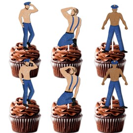 18pcs Glitter Graduation Dancing Boys Dessert Cupcake Topper Congrats Grad 2024 Prom Night Theme Decorations High School College Graduation Party Decor Supplies