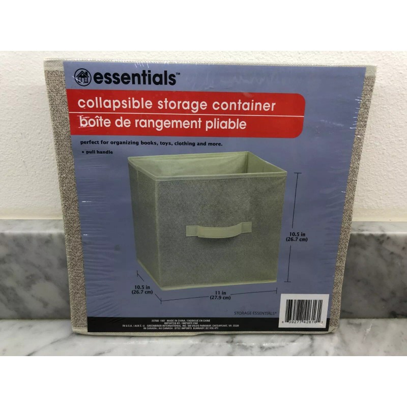 Essentials NEW Convenience Pieces Foldable Storage Cubes With Handle Beige-10.5-11-