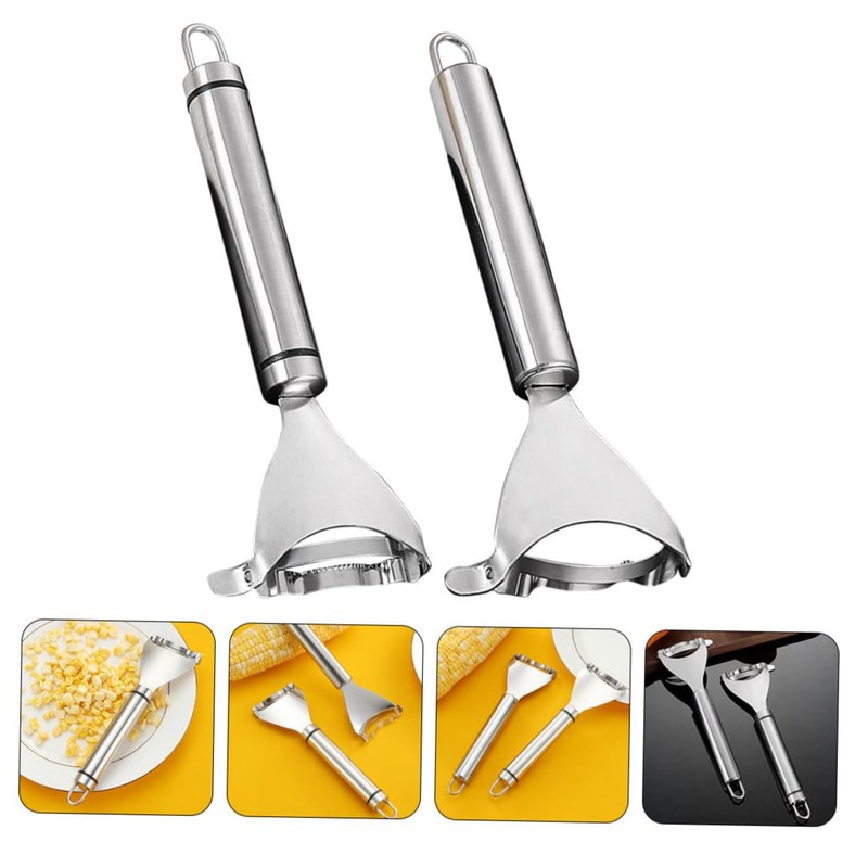 KICHOUSE Ergonomic Handle Corn Peeler Stainless Steel Stripper Kitchen Essential