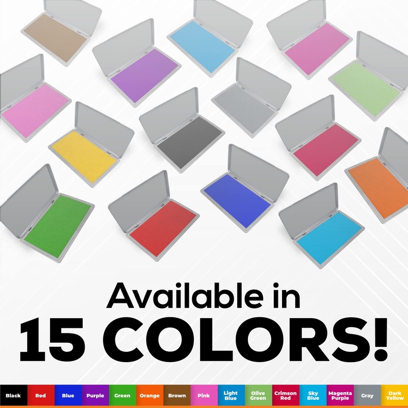 2 Pack Metal Case Stamp Pad Large Size, Dry -