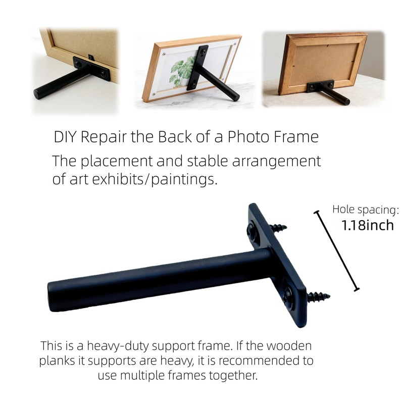 2Pcs Metal Picture Stands with Easel Back for Picture Frame