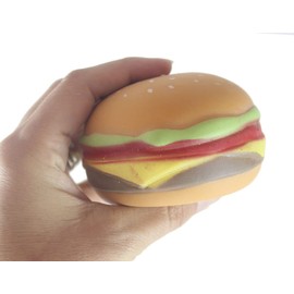Set of 3 Different Hamburger Fidgets - Stretchy and Squishy Burger Stress Ball - Doh Filled Buns and Stretchy Toppings Bubble Popper Fidget Toy Novelty Desk