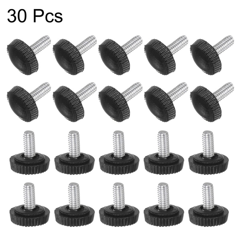 uxcell 30pcs M4 x 10mm Metric Male Thread Knurled Knobs,