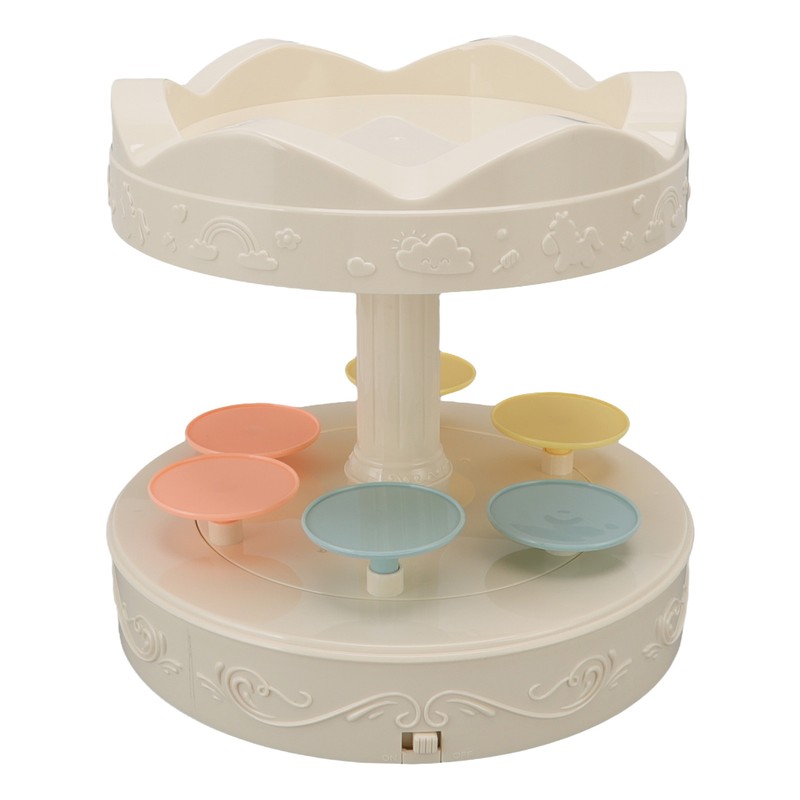 6 Trays 2 Tier Automatic Rotating Dessert Cupcake Display Table