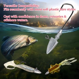 DAYUYUE 30pcs Fishing Jig Heads Kit 3.5g 5g 7g 10g 14g with Tackle Box Soft Bait Hooks for Freshwater Saltwater Lures