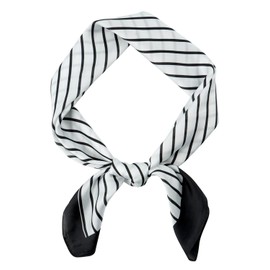 GERINLY Black and White Stripe Neckerchief for Men, 27 Inch Neck Scarf Square, Minimalism Ascot