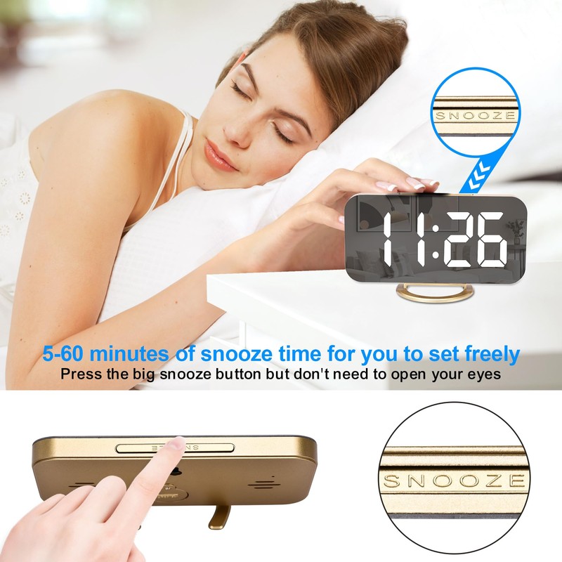 U-picks Digital Alarm Clock, 6.5" Large LED Display with Brightness