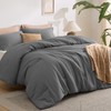Bedsure Waffle Comforter Set King, Soft and Breathable Dark Grey
