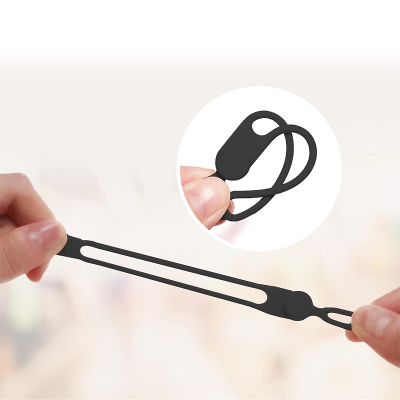 TENOC Silicone Cable Ties 10 Pcs Black Reusable Cable Holder