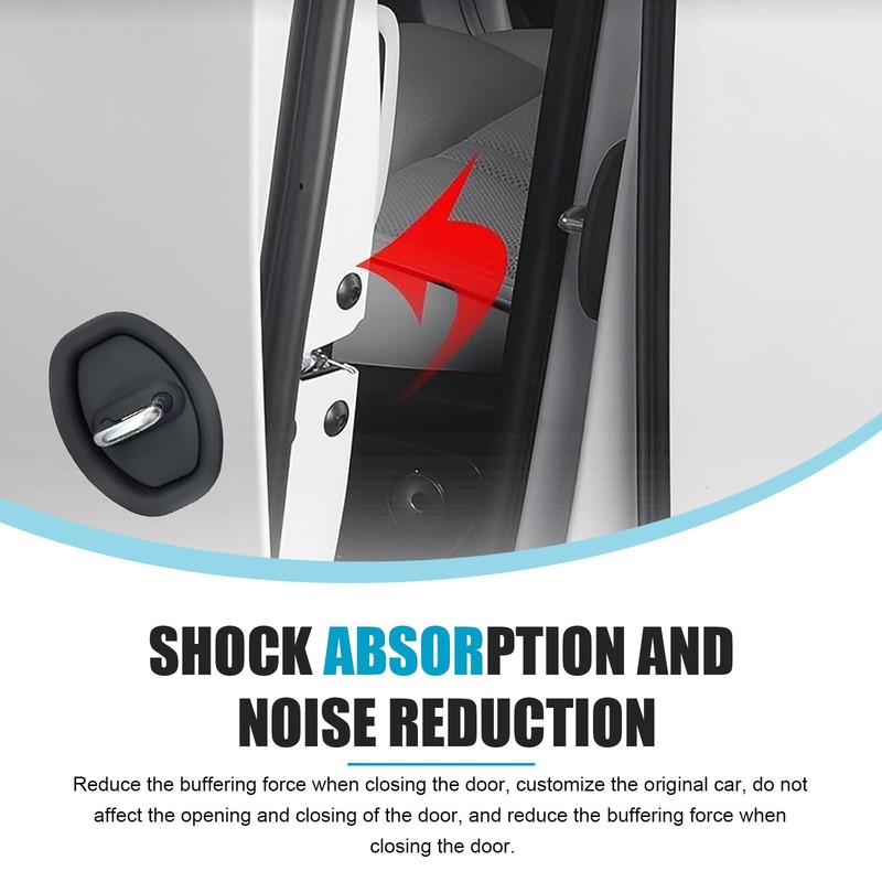 CyperFair 4 PCS Car Door Latch Lock Cover, Silicone Shock