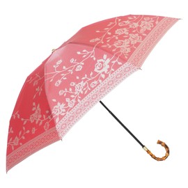 Makita Shoten Kirie 136755 Folding Umbrella, Parasol, Rain Umbrella, For Both Sunny and Rainy Weather, Lightweight, UV Protection, Folding, For Women, french red
