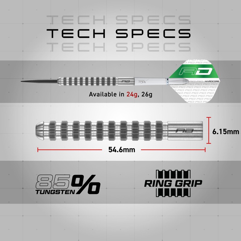 RED DRAGON Javelin Speedline 24g Premium Tungsten Steeltip Darts Set