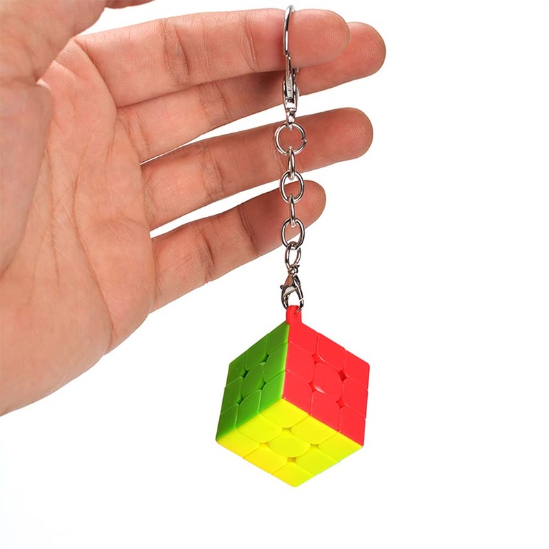 Yealvin Mini Keychain Cube, Mini 3x3 Keyring Cube 3x3 Magic