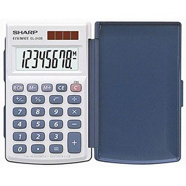SHARP EL-243S Pocket Basic Silver calculator