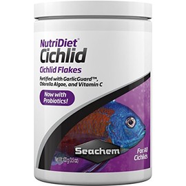 Seachem NutriDiet Cichlid Fish Flakes - Probiotic Formula with GarlicGuard 100g , 3.52 Ounce (Pack of 1)