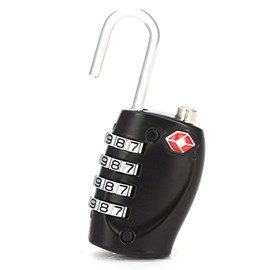 CellDeal 2 X TSA Security 4 Combination Travel Suitcase Luggage Bag Code Lock Padlock (Black)