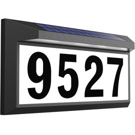 Solar Address Sign, Lighted Address Plaque Outdoor Waterproof, Illuminated Address Numbers, House Numbers for Outside