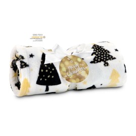 Römer Wellness Merry Christmas Cuddly Blanket - 120 x 150 cm, 190 g/m², Fluffy Companion, Bow and Merry Christmas Pendant