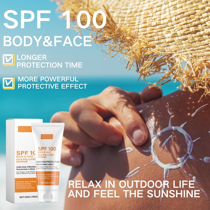 Sunscreen Spf 100 - Face Sunscreen - Waterproof Moisturiser with