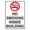 Weatherproof Plastic Vertical No Smoking Inside Building Sign with English