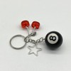 spansee 8 Ball keychain, Red Cherry Keychain, Eight Ball Keychain