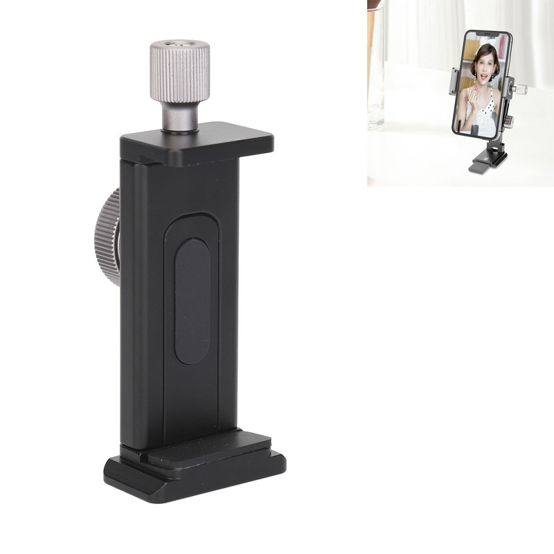 Phone Tripod Mount with Cold Shoe 1/4in Screw Hole Expandable
